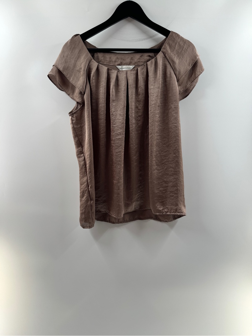 Christopher & Banks Taupe Satin Blouse – Women's Large